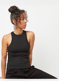 Urban Classics, Racer Back Rib Top, zwart, Afbeelding 1 van 3