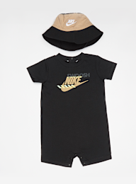 Nike, Sportswear PE Romper Bucket Hat Set 9 months (2 Piece), czarny, Obraz 1 z 6