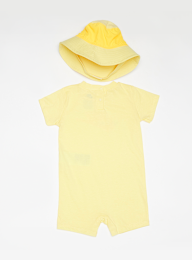 Nike, Sportswear PE Romper Bucket Hat Set (2 Piece), geel, Afbeelding 2 van 5