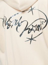 Karl Kani, Authentic Star Logo Oversized Full Zip Hoodie, beige, Afbeelding 4 van 5