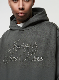 Karl Kani, OG Rhinestone Oversized Hoodie, grijs, Afbeelding 3 van 5