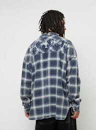 Karl Kani, Small Signature Distressed Check Overshirt, blue, Image 1 of 5