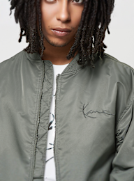 Karl Kani, Small Signature Distressed Bomber Jacke, grey, Image 3 of 5