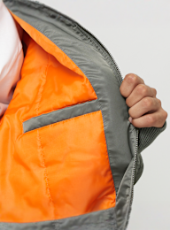 Karl Kani, Small Signature Distressed Bomber Jacke, grey, Image 4 of 5