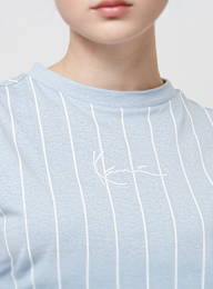 Karl Kani, Small Signature Essential Pinstripe Oversized Tee, blue, Image 3 of 4