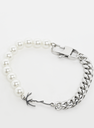 Karl Kani, Signature Pearl Bracelet, srebrny, Obraz 1 z 3