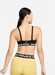Nike, Pro Indy Plunge Medium-Support Padded Sports Bra, black, Image 2 of 8