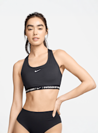 Nike, Swoosh Medium Support Padded Sports Bra, zwart, Afbeelding 1 van 6