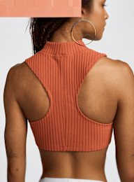 Nike, Sportswear Chill Knit Rib Crop Tank, orange, Image 4 of 5
