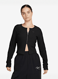Nike, Sportswear Chill Knit Rib Full-Zip Cardigan, zwart, Afbeelding 1 van 3
