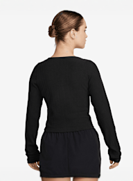 Nike, Sportswear Chill Knit Rib Full-Zip Cardigan, zwart, Afbeelding 2 van 3