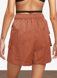 Nike, Sportswear Essential Woven High-Rise Shorts, brązowy, Obraz 3 z 4