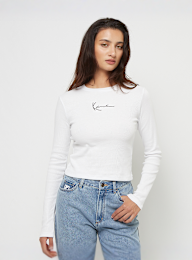 Karl Kani, Small Signature Short Rib LS, wit, Afbeelding 1 van 4