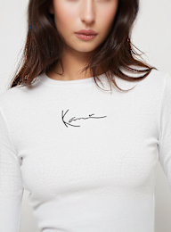 Karl Kani, Small Signature Short Rib LS, wit, Afbeelding 3 van 4