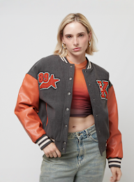 Karl Kani, Retro Patch Star Logo Oversized College Jacket, black, Image 2 of 5