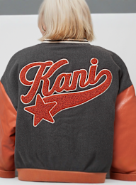 Karl Kani, Retro Patch Star Logo Oversized College Jacket, black, Image 4 of 5