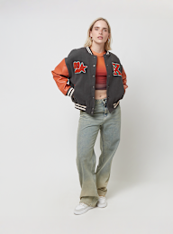 Karl Kani, Retro Patch Star Logo Oversized College Jacket, black, Image 5 of 5