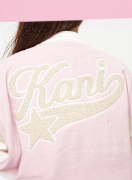 Karl Kani, Retro Patch Star Logo Oversized College Jacket, light pink, Image 4 of 5