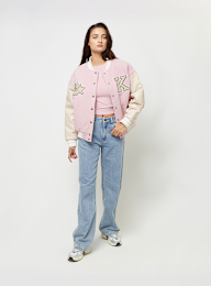 Karl Kani, Retro Patch Star Logo Oversized College Jacket, light pink, Image 5 of 5