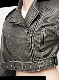 Karl Kani, OG Short Biker Jacket, grey, Image 3 of 4