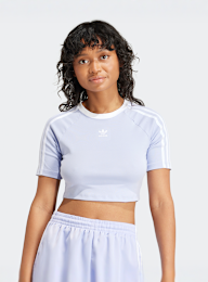adidas Originals, adicolor 3-Streifen Crop T-Shirt, purple, Image 1 of 5