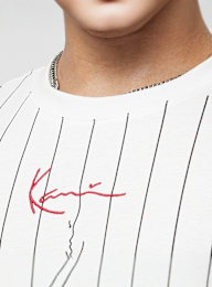 Karl Kani, Small Signature Logo Pinstripe Tee, white, Image 3 of 4