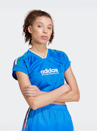 adidas Originals, Tiro Cut 3 Stripes Cropped Jersey, blauw, Afbeelding 1 van 4
