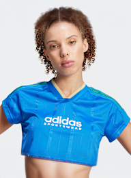 adidas Originals, Tiro Cut 3 Stripes Cropped Jersey, blauw, Afbeelding 3 van 4