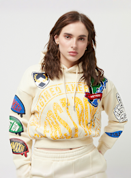 First Row, Fleece Hoodie, beige, Afbeelding 1 van 7