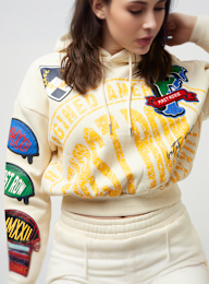 First Row, Fleece Hoodie, beige, Afbeelding 3 van 7