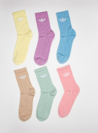 adidas Originals, 6 PACK - Trefoil Cushion Crew Socks, multi-colour, Image 1 of 2