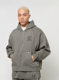 Karl Kani, Boxy Full Zip Hoodie, grey, Image 1 of 4