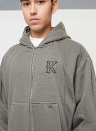 Karl Kani, Boxy Full Zip Hoodie, grey, Image 3 of 4