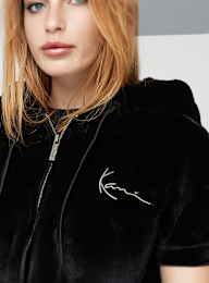 Karl Kani, Metal Signature Vegan Fur Zip Hoodie Jacket, black, Image 3 of 4