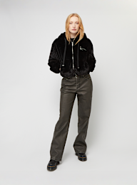 Karl Kani, Metal Signature Vegan Fur Zip Hoodie Jacket, black, Image 4 of 4