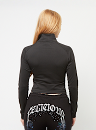 Felicious, Cropped Jersey Cardigan, czarny, Obraz 2 z 4