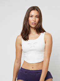 Felicious, Cropped Tanktop Rhinestones, white, Image 1 of 4