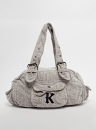 Karl Kani, Embroidery Corduroy Shoulder Bag, beige, Afbeelding 1 van 5