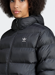 adidas Originals, Tonal Hooded Puffer Jacket, black, Image 3 of 5