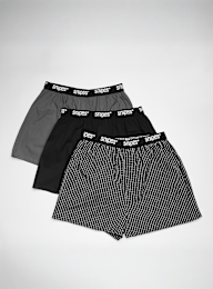 SNIPES, 3 PACK - White Tape Woven Boxershorts, black, Image 1 of 2
