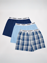 SNIPES, 3 PACK - White Tape Pack Woven Boxershorts, blue, Image 1 of 2