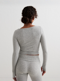 aim'n, Ease Ribbed Long Sleeve Top, grijs, Afbeelding 2 van 4