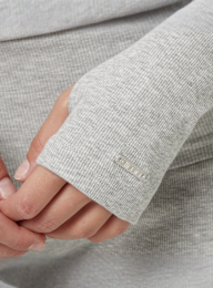 aim'n, Ease Ribbed Long Sleeve Top, szary, Obraz 3 z 4