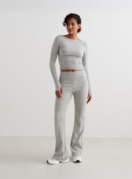 aim'n, Ease Ribbed Long Sleeve Top, grijs, Afbeelding 4 van 4