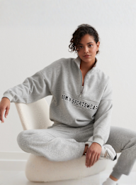 aim'n, Varsity Sweat Half Zip, grey, Image 4 of 4