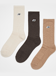New Balance, 3 PACK - Essentials Cushioned Crew Socks- Plack Patch Logo, beż, Obraz 1 z 2
