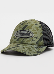 Capacité, Logo Rubber Badge Camo Trucker Cap, green, Image 1 of 4