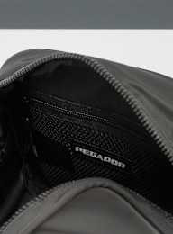 Pegador, Rubber Logo Patch Nylon Shoulder Strap Bag, grey, Image 4 of 5