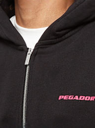 Pegador, Colne Logo Oversized Sweat Jacket, zwart, Afbeelding 3 van 5