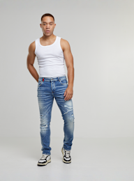 2Y STUDIOS, VICTOR RIPPED SLIM FIT JEANS Black, blue, Image 5 of 5